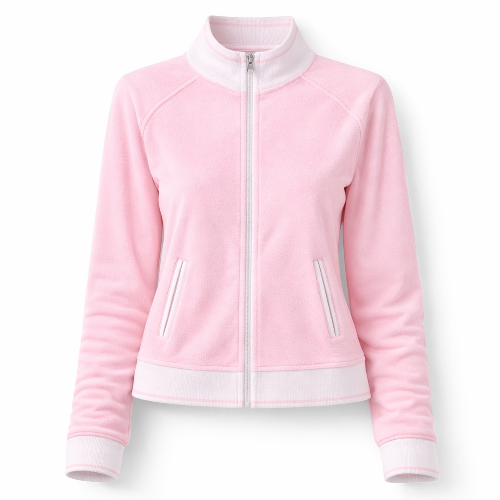Victoria’s Secret Pink Terry Cloth Zip Jacket Y2K Baby Pink L